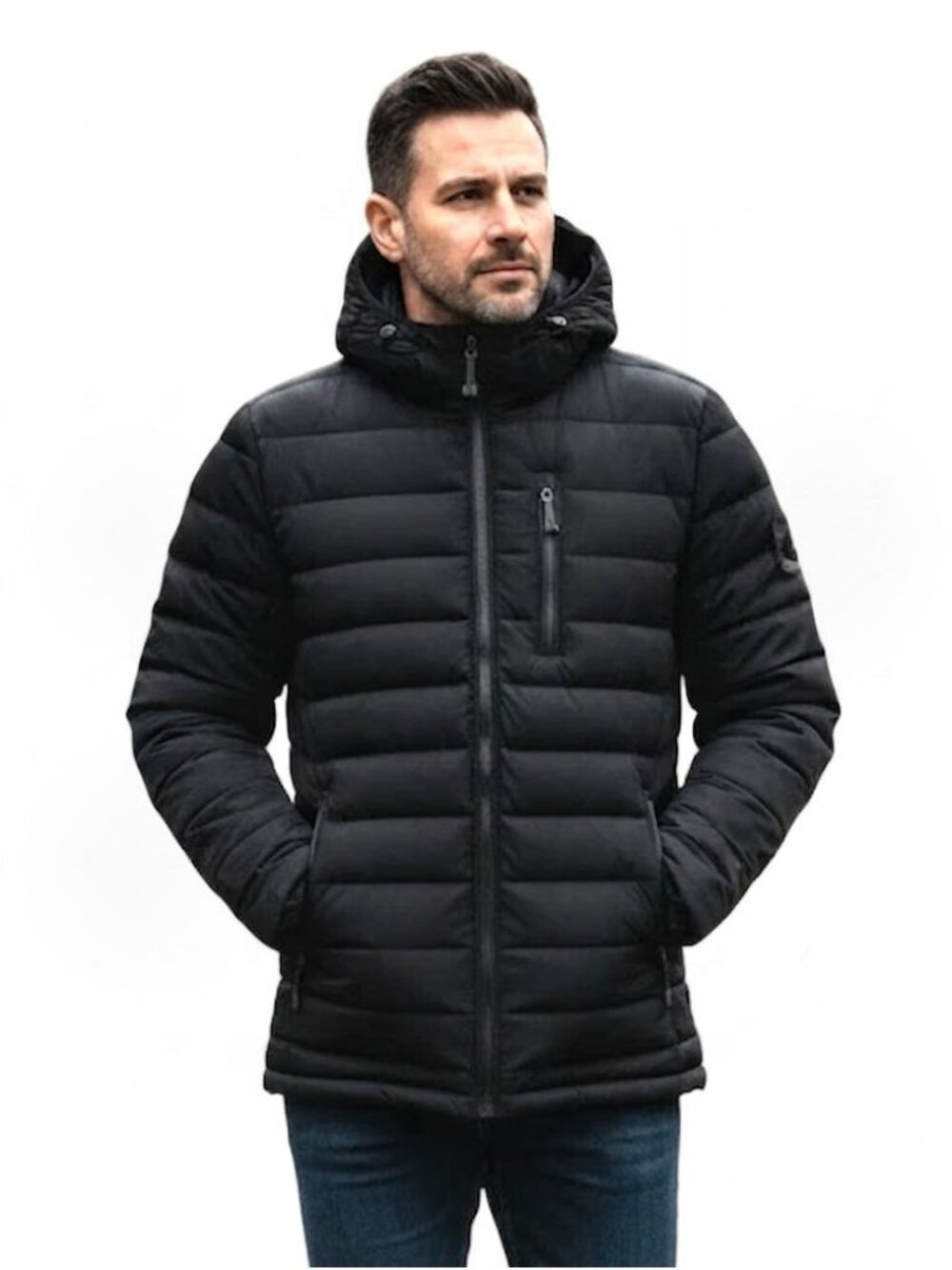 Moose Knuckles Fullcrest Men's Black Slim Fitting Jacket, Size Medium, Preowned